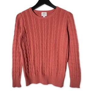 St Johns Bay Cable Knit Sweater Womens Small Fall Color Cotton Nylon Crewneck